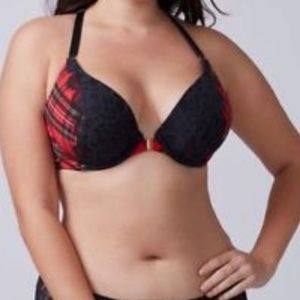 Cacique Boost Plunge Plaid Front Closure